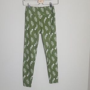 Lularoe green feather leggings